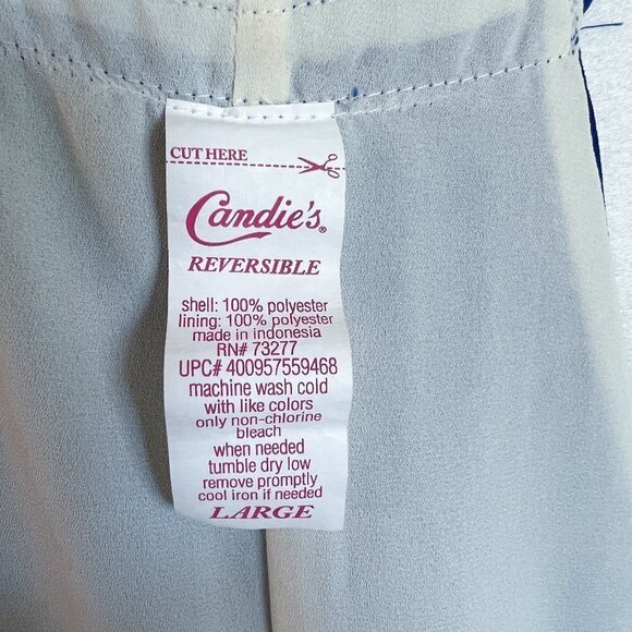 Women's Candie's Tank | Blue & White | Reversible | Large | 100% Polyester - Picture 10 of 10